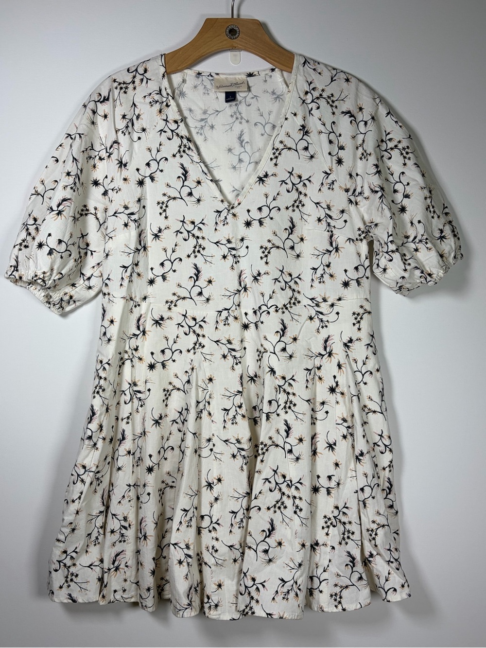Universal Thread Cream Floral V-Neck Mini Dress